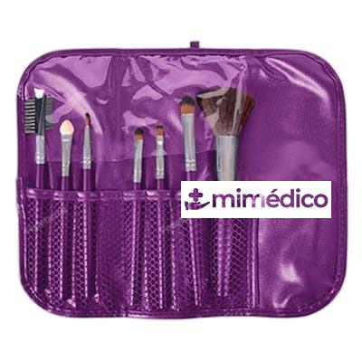 SET ESTUCHE 7 PINCELES MAQUILLAJE TIKA PURPLE BIFULL BIFULL