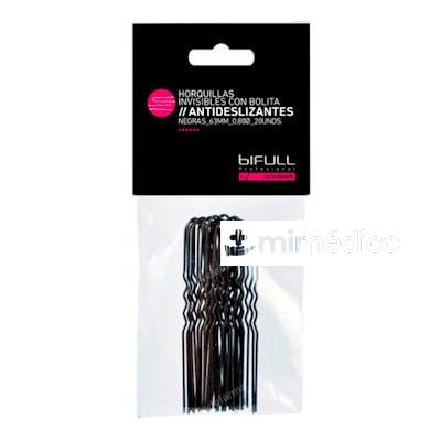 HORQUILLAS INVISIBLES ANTIDESLIZANTES 63 MM 20 UDS NEGRAS BIFULL