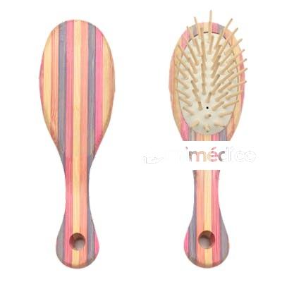 BIFULL CEPILLO MINI STRIPED BAMBOO OVALADO PUA MADERA BIFULL