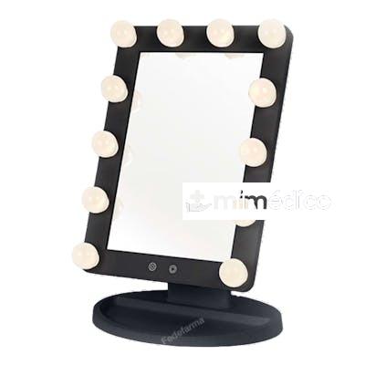 ESPEJO LUZ TACTIL CON BASE, ELECTRICO, 12 LUCES EXTERNAS LIG PERFECT BEAUTY