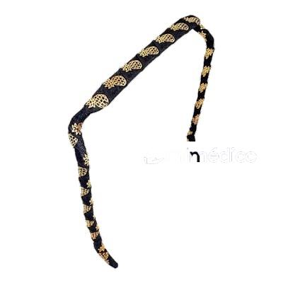 DIADEMA ZAZZY BANDZ FORRADA NEGRA CON PIÑAS DORADAS ZAZZY BANDZ