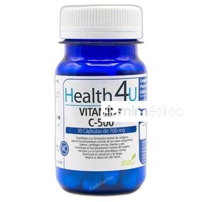 VITAMINA C500 30 CAPSULAS DE 700 MG 50 GR HEALTH 4U