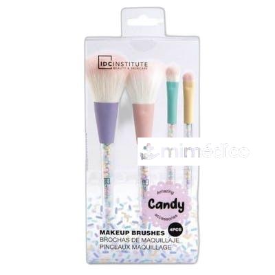 SET DE BROCHAS DE MAQUILLAJE CANDY 4 PIEZAS NA IDC INSTITUTE