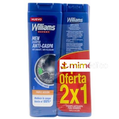 CHAMPU ANTICASPA CARBON X3 ACCION 2 PIEZAS NA WILLIAMS