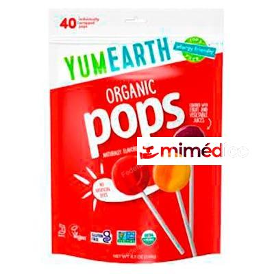 PIRULETAS ORGANICAS SABOR FRUTAS 8 SABORES 40 UDS YUM EARTH