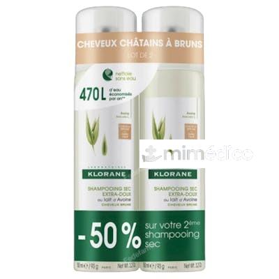KLORANE CHAMPU SECO AVENA CABELLOS MORENOS 2X150ML NA KLORANE