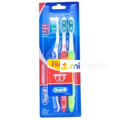 CEPILLO DENTAL ALL ROUNDER CLEAN SUAVE 3 PIEZAS NA ORAL-B