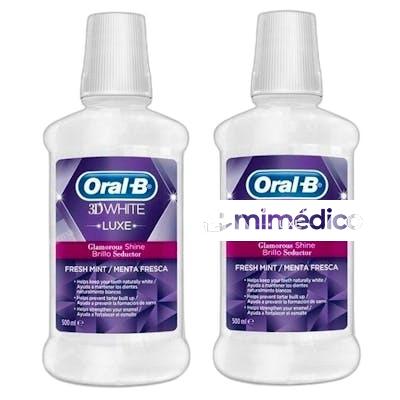 ENJUAGUE BUCAL 3D WHITE LUXE BRILLO SEDUCTOR 2X500 ML NA ORAL-B