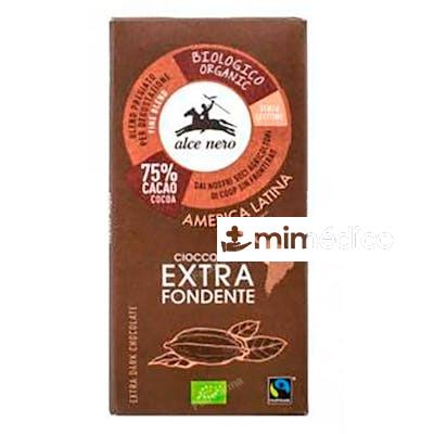 CHOCOLATE OSCURO 75% CACAO TABLETA 100GR BIO ALCE NERO