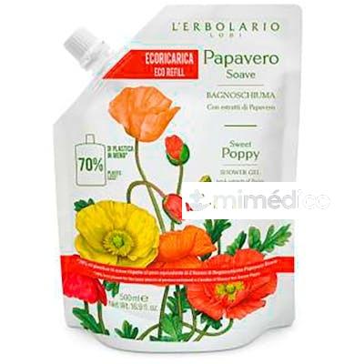 AMAPOLA SUAVE ECO RECARGA GEL DE BAÑO 500 ML L´ERBOLARIO