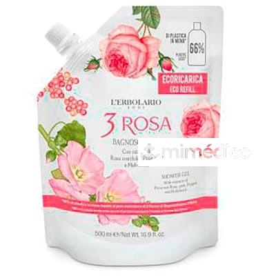 3 ROSAS ECO RECARGA GEL DE BAÑO 500 ML L´ERBOLARIO