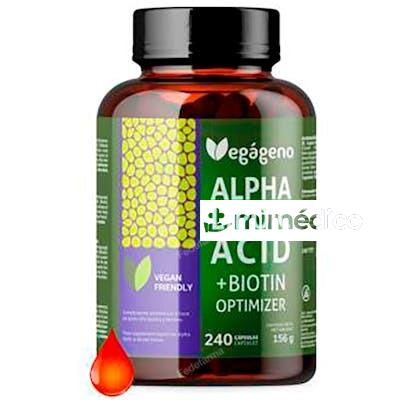 ALPHA LIPOIC ACID CON ACIDO FOLICO 600 MG 240 CAP. VEGAGENO