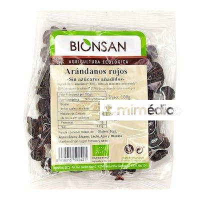 ARANDANOS ROJOS SIN AZUCARZUCAR AÑADIDO 100 GR BIONSAN