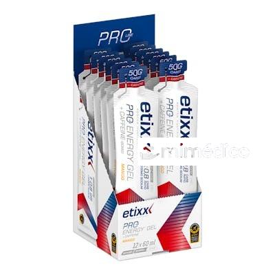 ETIXX DOUBLE CARB ENERGY GEL PRO+CAFFEINE MANGO 12 UDSX60 ML ETIXX