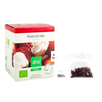 FRESAS CON NATA INFUSION 15 PIRAMIDES. ECO VEGAN ALMA HOME