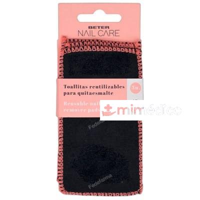 NAIL CARE TOALLITAS REUTILIZABLES QUITAESMALTES 3 U BETER