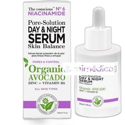 NIACINAMIDE PORESOLUTION DAY NIGHT SERUM ORGANIC AVOCADO 30 THE CONSCIOUS
