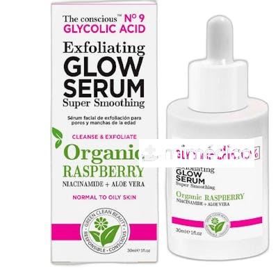 GLYCOLIC ACID EXFOLIATING GLOW SERUM ORGANIC RASPBERRY 30 ML THE CONSCIOUS