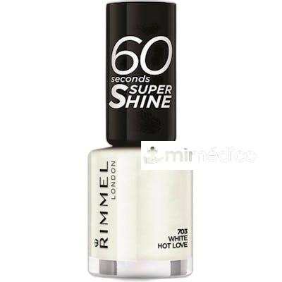 60 SECONDS SUPER SHINE ESMALTE DE UNAS 703WHITE HOT LOVE 8 M RIMMEL LONDON