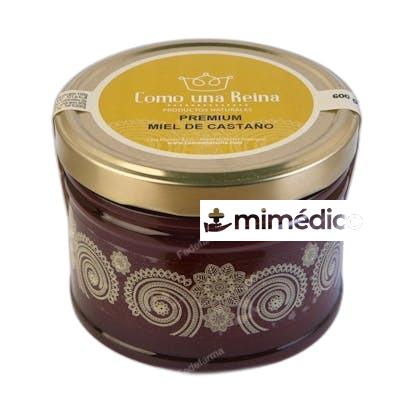 MIEL DE CASTAÑO TARRO CRISTAL PREMIUM 600 GRS COMO UNA REINA