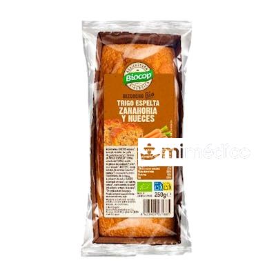 BIZCOCHO TRIGO ESPELTA ZAHANORIA NUECES 250 GR BIO BIOCOP
