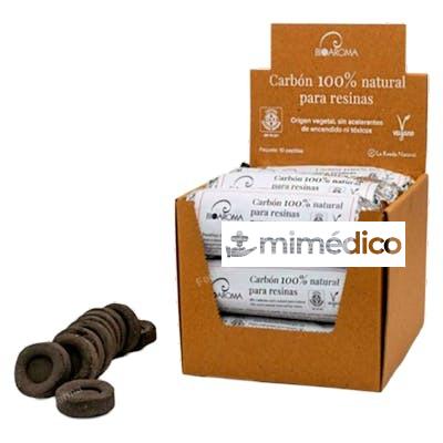 CARBON VEGETAL 10 PASTILLAS EXPO 12 PAQUETES. BIOAROMA