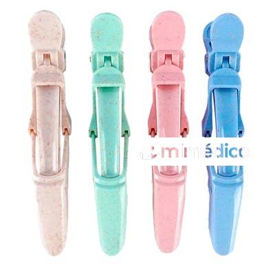 HAIR CLIP SET GREEN,PINK,BLUE,NATURAL 4PCS/BOX WAD PROFESSIONAL BEAUTY