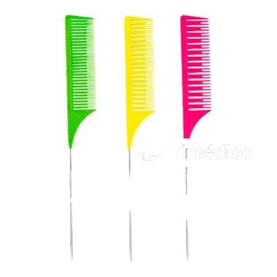 TINT COMB-LONG PIN YELLOW,PINK,GREEN 3PCS/BOX WAD PROFESSIONAL BEAUTY