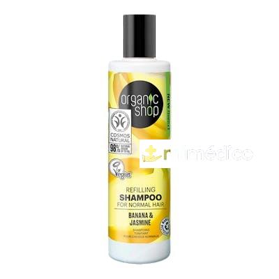 CHAMPU RELLENADOR PARA CABELLO NORMAL PLATANO Y JAZMIN, 280 ORGANIC SHOP