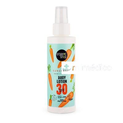 LOCION CORPORAL CON PROTECCION SOLAR ZANAHORIA + ANTIOXIDANT ORGANIC SHOP