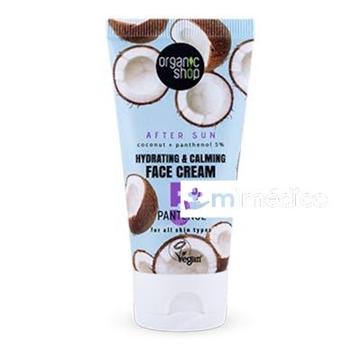 CREMA FACIAL HIDRATANTE Y CALMANTE AFTERSUN COCO + PANTENOL ORGANIC SHOP