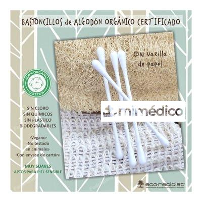 BASTONCILLOS ALGODON ORGANICO Y VARILLA PAPEL 200 UDS LARELLE