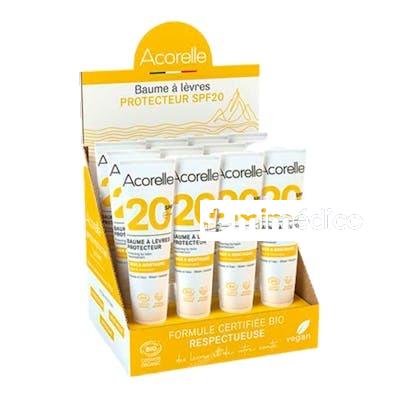 DISPLAY 12 UDS BALSAMO LABIAL SOLAR SPF20 12X10ML ACORELLE