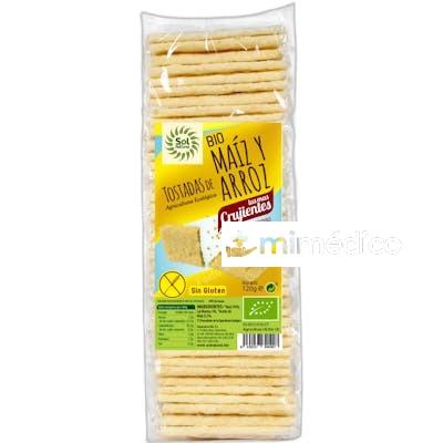 TOSTADAS&NBSP;DE&NBSP;MAIZ&NBSP;Y ARROZ SIN GLUTENLUTEN 200 G BIO SOLNATURAL
