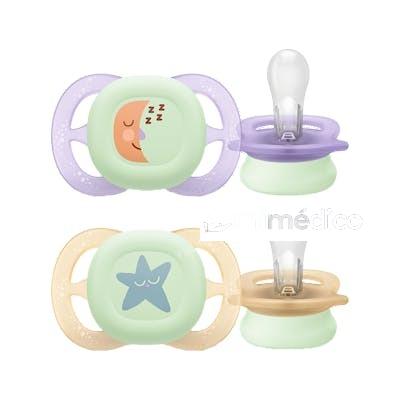 AVENT CHUPETE SILICONA ULTRA START 0-2 MESES NINA NOCTURNO 2 AVENT