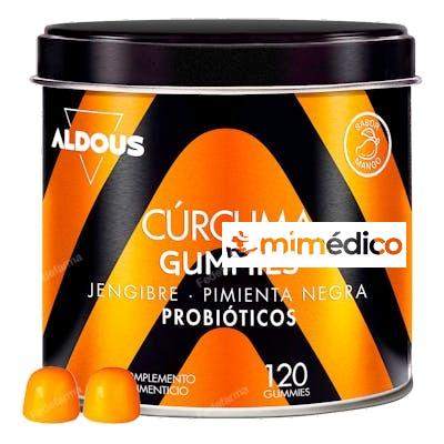 CURCUMA CON JENGIBRE Y PIMIENTA NEGRA  PROBIOTICOS 2500 MG ALDOUS BIO