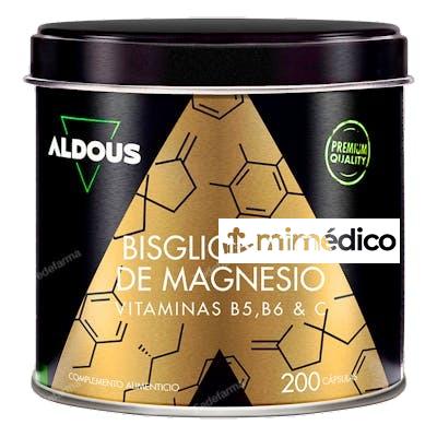 BISIN GLUTENLICINATO DE MAGNESIO CON VITAMINA C, B5 Y B6 200 CAP ALDOUS BIO