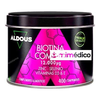 BIOTINA CON ZINC, SELENIO, VITAMINA D3 Y VITAMINA E 400 COMP ALDOUS BIO