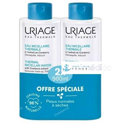 AGUA MICELAR TERMAL PIEL NORMAL-SECA PACK 2 X 500 ML URIAGE