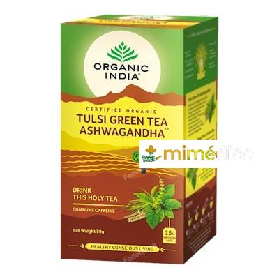 ORGANIC INDIA TULSI GREEN TEA ASHWAGANDHA INFUSION AYURVEDIC ORGANIC INDIA