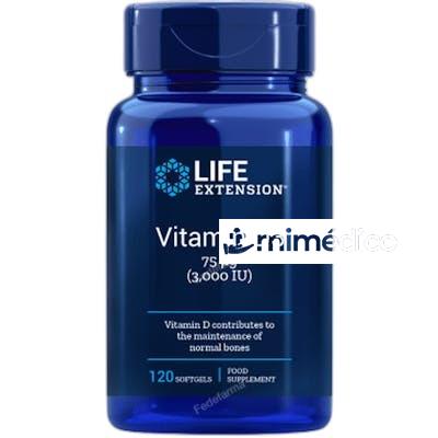 VITAMIN D3 3.000 IU 120 SOFTGELS LIFE EXTENSION