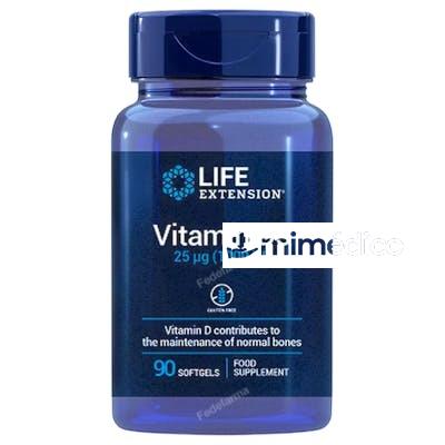 VITAMIN D3 25 MCG (1000 IU) 90 SOFTGELS LIFE EXTENSION