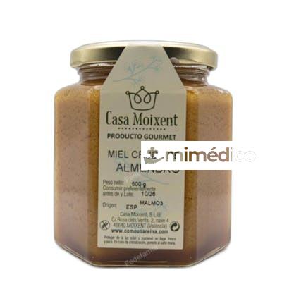 COMO UNA REINA TARRO HEXAGONAL MIEL DE ALMENDRO CRUDA 500 GR COMO UNA REINA
