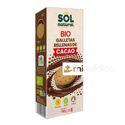 SOLNATURAL GALLETA RELLENA DE CACAO BIO 190 GR SOLNATURAL