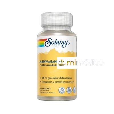 SOLARAY ASHWAGANDHA SHODEN MAGNESIUM BISIN GLUTENLYCINATE 60 VCAPS SOLARAY