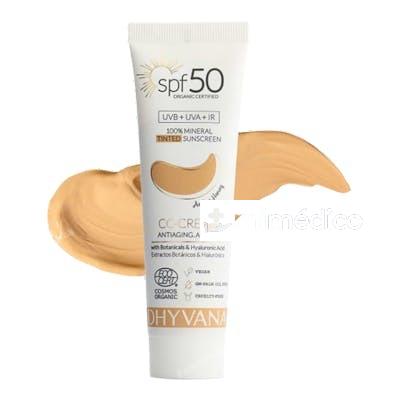 SOLAR SPF50 COLOR CON ACIDO HIALURONICO 50ML. ECO DHYVANA