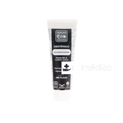 DENTIFRICO BLANQUEADOR MENTA-CARBON ACTIVO 75ML. NATURABIO COSMETICS