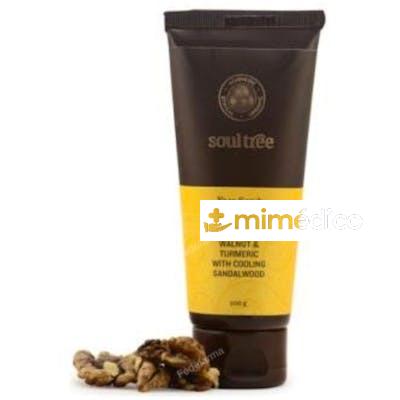 EXFOLIANTE FACIAL NUEZ, CURCUMA Y SANDALO 100GR. SOULTREE