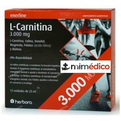 L-CARNITINA 3000MG. 12AMP. HERBORA