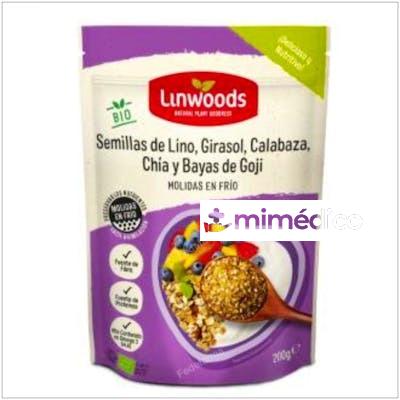 SEMILLAS LINO CALABAZA GIRASOL CHIA GOJI 200G LINWOODS